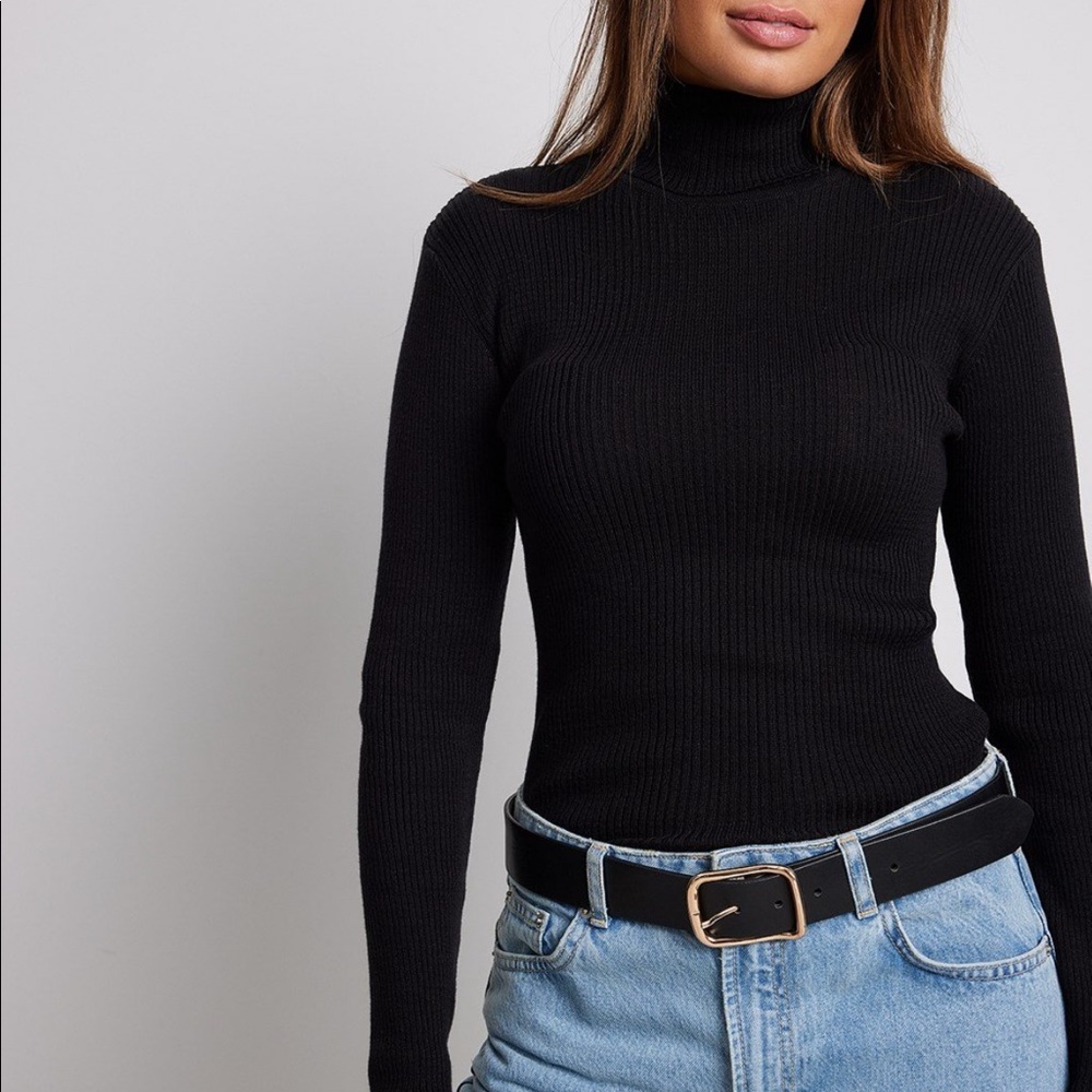 NA-KD High Neck Rib Knit Sweater